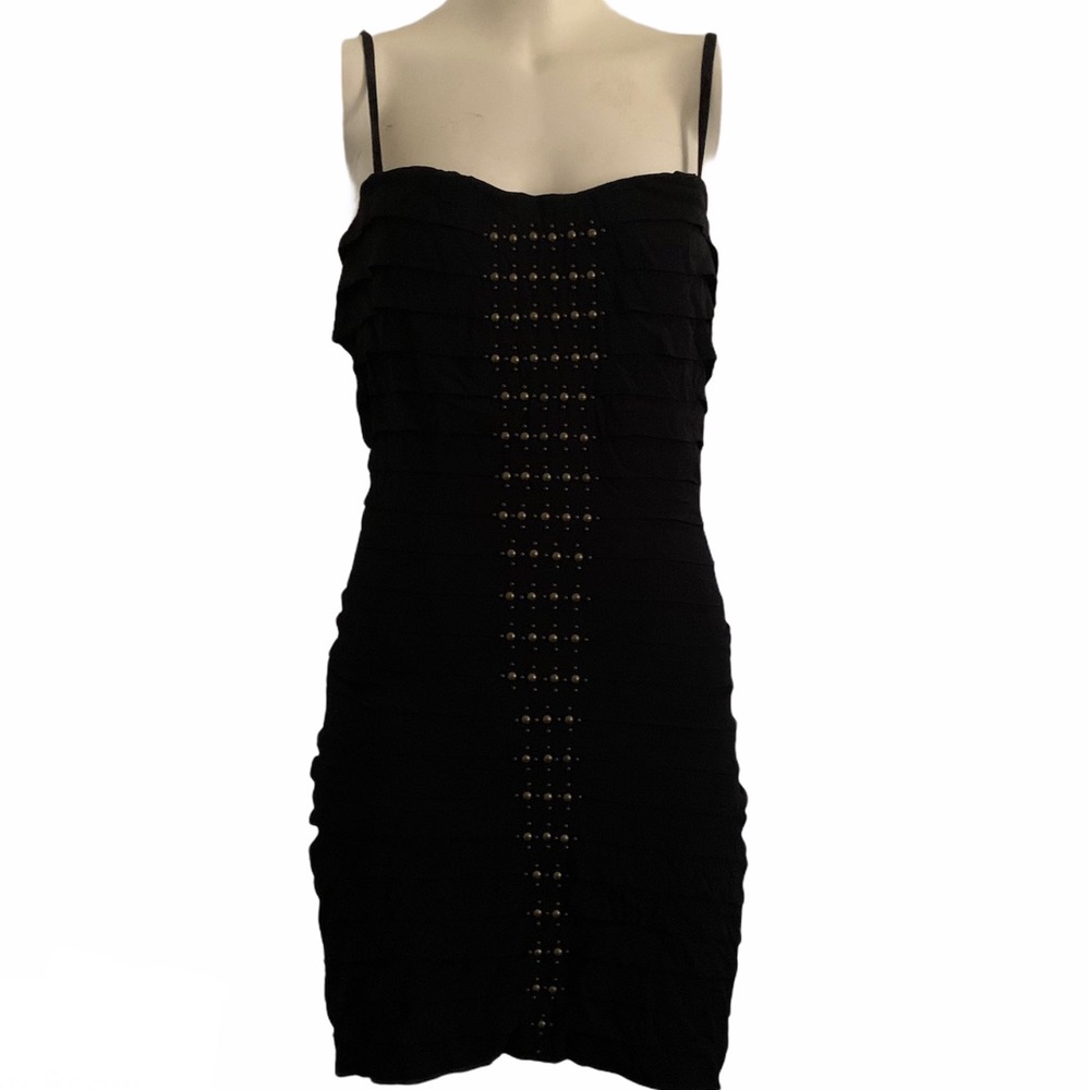 Roberto Cavalli Black Silk Pleated Mini Dress